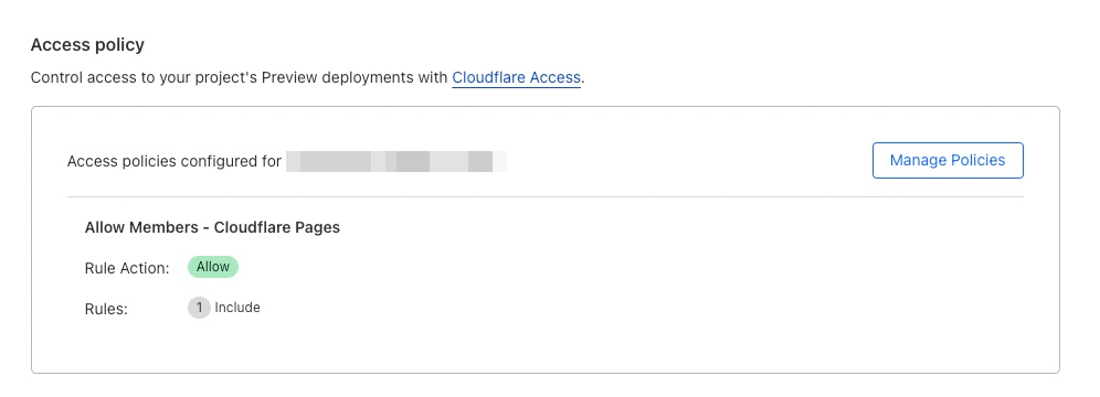 Access Policy Screenshot